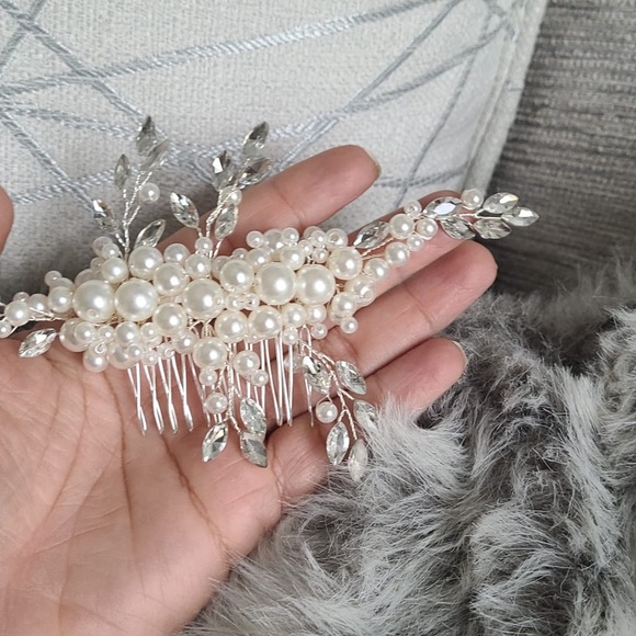 High quality Hair Combs Bridal Hair Accessories For Women Hair Jewelry Silver - Picture 3 of 6